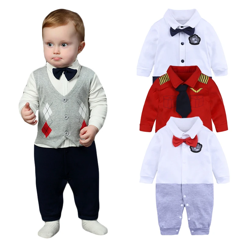 Baby Clothes Gentleman Baby Rompers Spring Long Sleeve Baby Costume