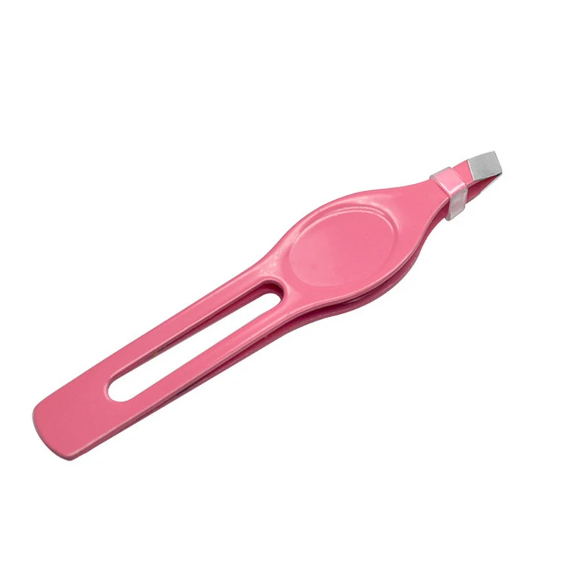 

Pink Big Belly Oblique Eyebrow Tweezers Eyebrow Shaping Facial Hair Removal Eye Care Makeup Tool Portable