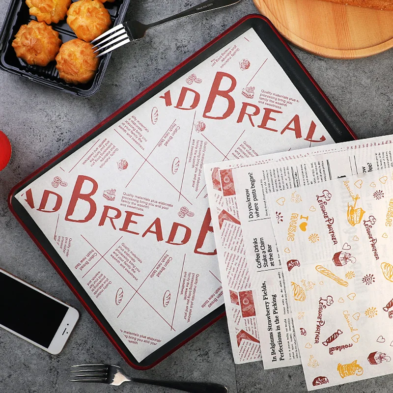 

100 pcs 26x36cm Disposable Paper tray mats Oil-proof wax paper for food Wrapping for Fast food restaurant customized supplier