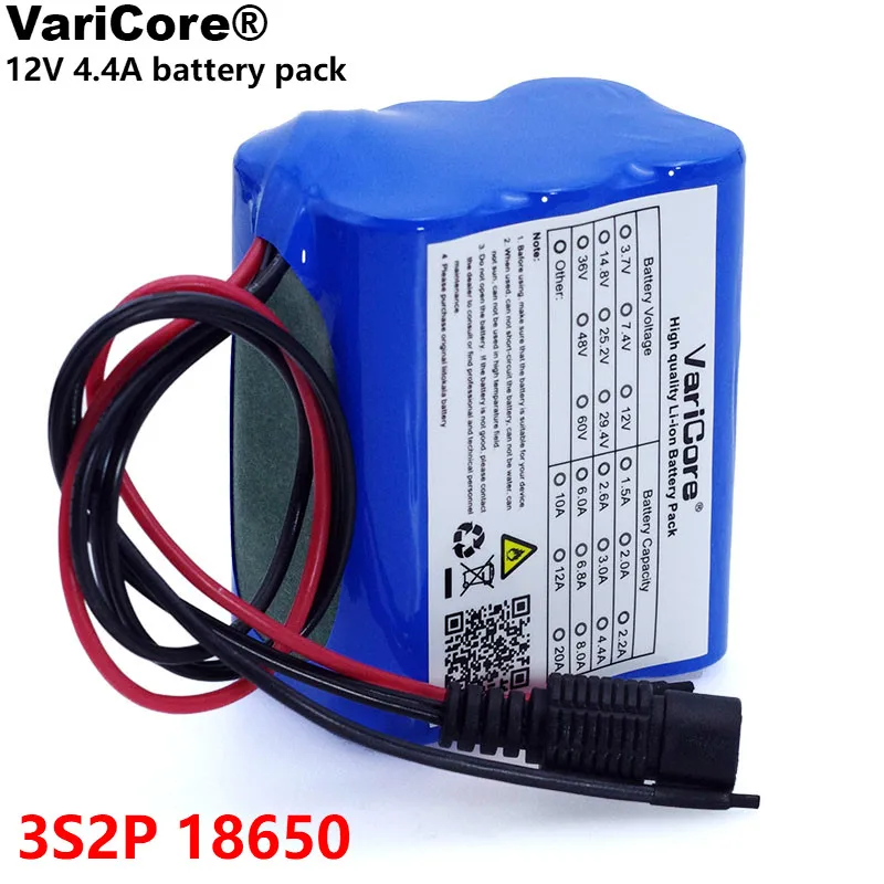 VariCore 12 В 4,4 Ач 4400 мАч 18650 перезаряжаемые батареи 12 В с литиевая батарея BMS пакет Защитная плата CCTV Cam Монитор UES
