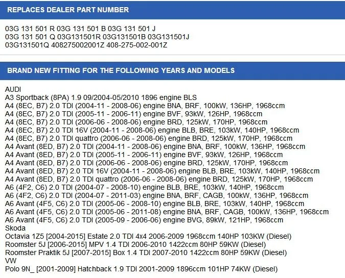 Для AUDI A3 A4 A6 Skoda Octavia Roomster Praktik VW Polo клапан рециркуляции отработавших газов 03G131501Q 408-275-002-001Z 408275002001Z A2C53060455