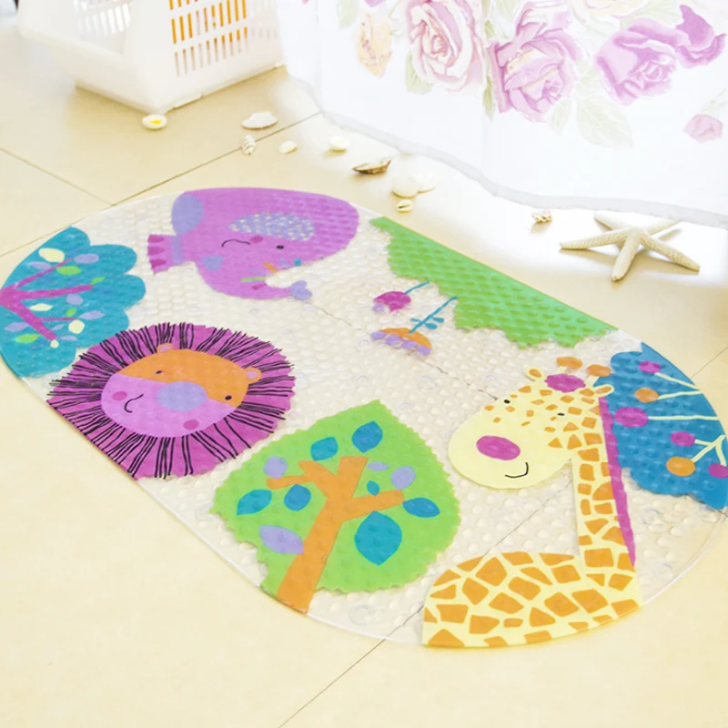 

Zoo Pattern Antibacterial Pvc Bathroom Mat Non-slip Wear-resistant Easy To Clean The Living Room Kitchen Bathroom Products