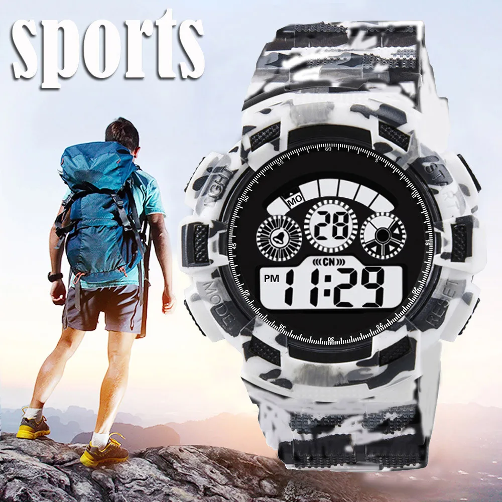 

Fashion Mens Digital LED Analog Quartz Alarm Date Sports Wrist Watch Electronic watch 71 digital three eyes