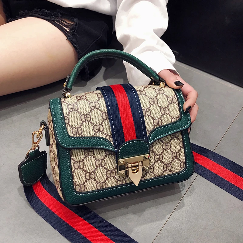 

Women's 2019 New Slant Bag Personality Fashion Broadband Atmospheric Single Shoulder Bag Retro Square Bag