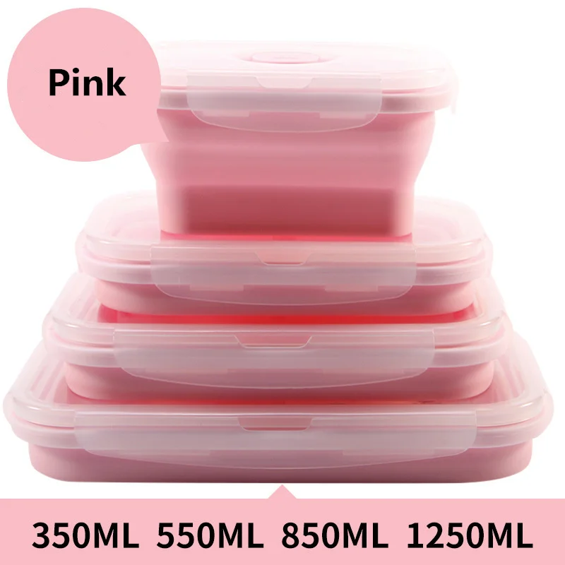 4 шт. силиконовый контейнер для еды|collapsible food container|silicone lunch boxcollapsible container |