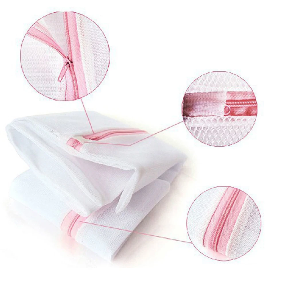 

5pcs Laundry Wash Bags Foldable Lingerie Bra Socks Underwear Washing Machine Bag Zippered Mesh Protection Net