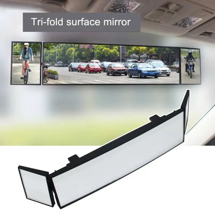 Автомобильный широкий изогнутый выпуклый внутренний отражатель зажим трехкратное Панорамное зеркало заднего вида CSL2018