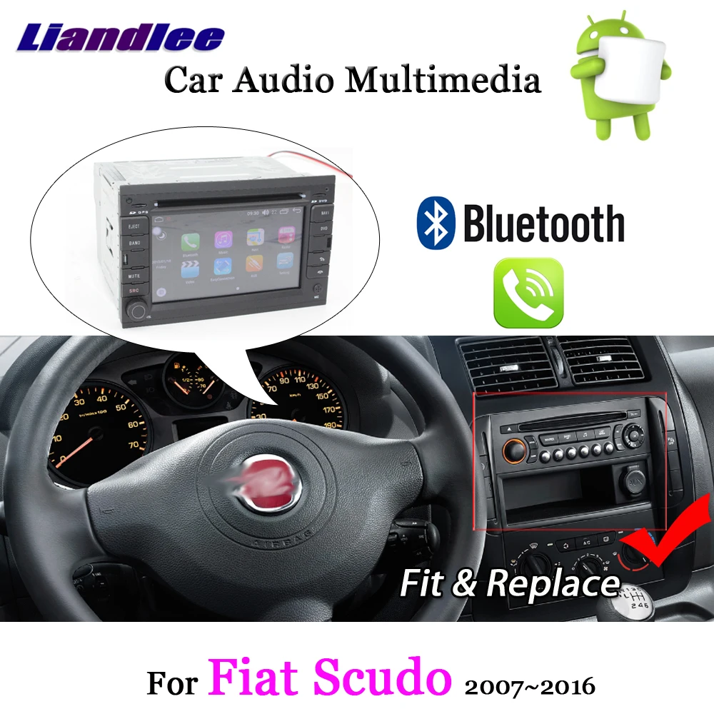 Best Liandlee Android 8 UP For Fiat Scudo 2007~2016 Stereo Car Radio Carplay Camera USB Wifi BT CD DVD GPS Map Navi Navigation System 10