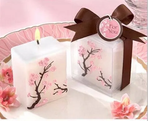 10 шт. Сливовая свеча в виде цветка для свадьбы или «нулевого дня рождения» сувениры подарки на день рождения в коробке из ПВХ
