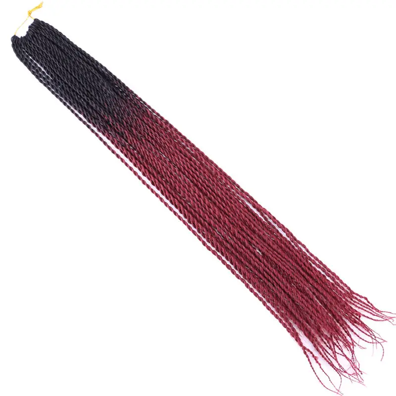 Angie 100 грамм/Упаковка 22 дюймов крючком косы Сенегальские вьющиеся волосы плетение 30 корней/упаковка синтетические волосы цвета Омбре для женщин - Цвет: #1