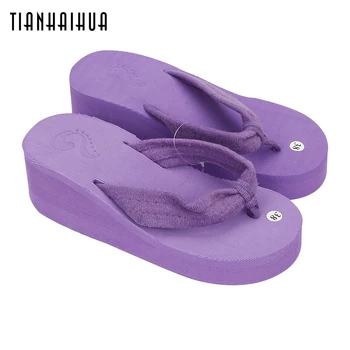 

Women 2018 5CM Summer Shoes Slope Platform Sandals Muffin Flip Flops Slope Heel Thick Bottom Slippers Non-slip Plataforma SUM19