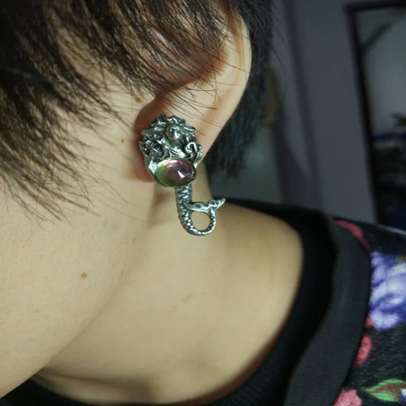

Mermaid Ear Tunnel Piercing Punk Stud Ear Tragus Piercing Body Jewelry