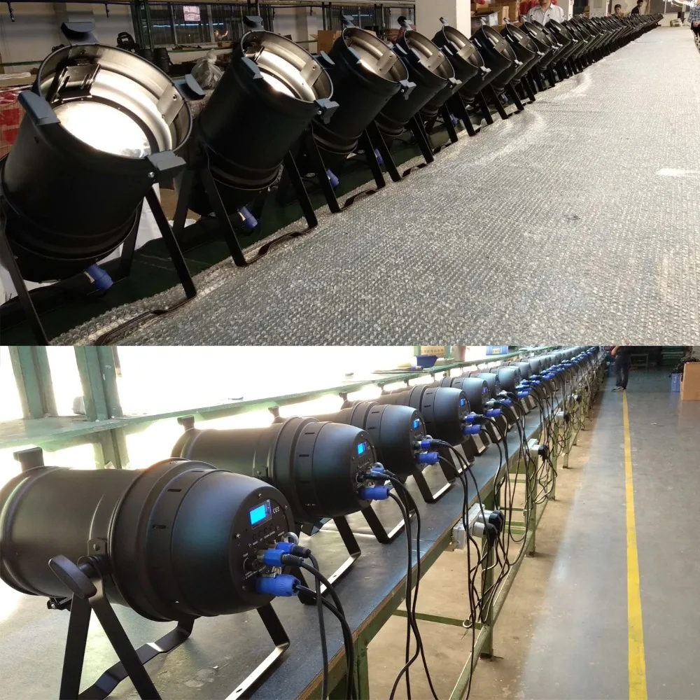 Suave e Quente e frio Ideal para Salas de Estúdio Estúdio de Igrejas Luz de Preenchimento Luz do Ponto Pro 6 e 7dmx Modos Zoom Par Levou 200 Watt Par Pode White Flood de Igrejas 8 Pro 67dmx modos led 200 watts zoom