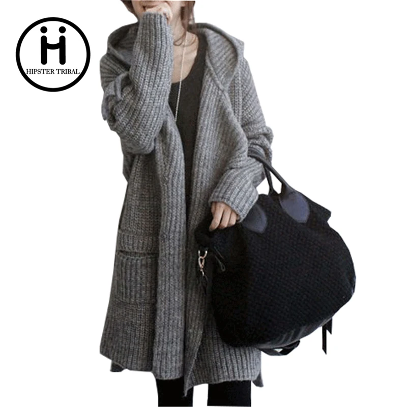 autumn and winter thick sweater cardigan coat korean version of coarse lines hooded autumn and winter thick sweater cardigan coat korean version of coarse lines hooded