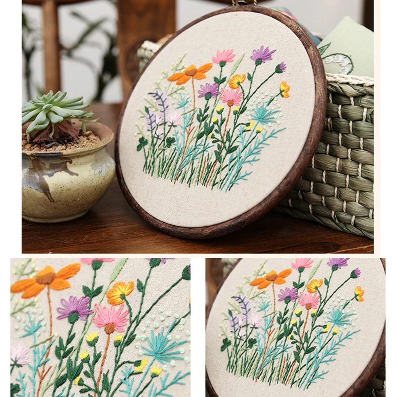

Plant Collections Handcraft Embroidery Needlework Kits DIY Retro Cross Stitch Materials Package Embroidered Flowers Accessories