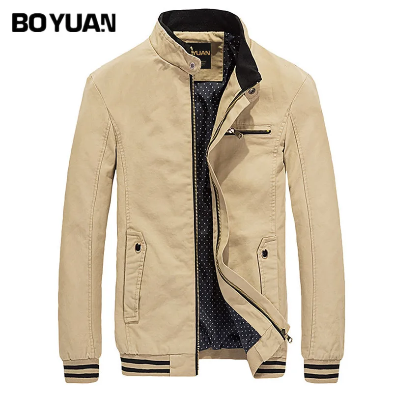 BOYUAN Man Jacket Bomber Jacket 2017 New Fashion Brand Clothing Stand Collar Regular Blouson Homme Cotton