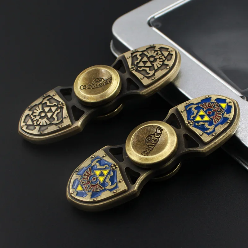 The Legend of Zelda Bronze shield Hand Spinner Metal drop 