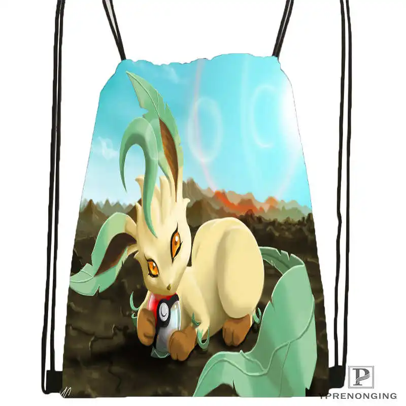 Drawstring Backpack На заказ pokemon_pikachu_Drawstring рюкзак сумка для мужчин и женщин милый рюкзак детский Ранец(черная спинка) 31x40 см#20180611-03-154 - Цвет: Drawstring Backpack