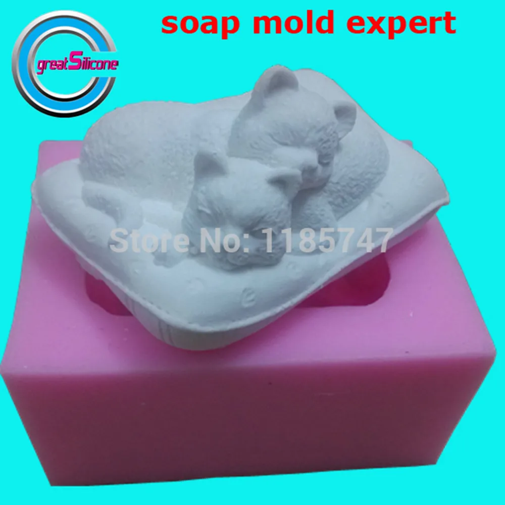 Buy Great Mold 3D Cat Silicone Mold for Soap Animal