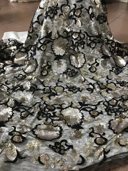 

African embroidery lace with sequins sparkle embroidery S-6638 special fabrics for party/host/guest clothing fabrics