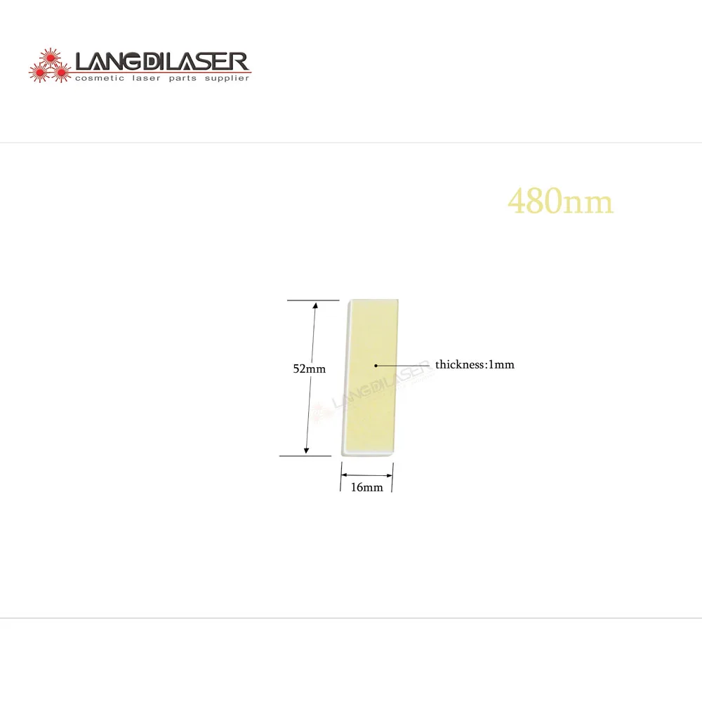 

480nm laser filters , size : 52*16*1mm , optic filter for IPL , freckle and facial blemish removal , laser optic filters