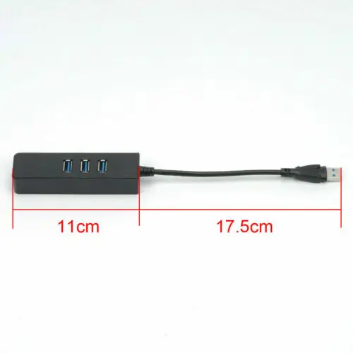 3 Ports USB 3 0 Gigabit Ethernet Lan RJ45 Network Adapter Hub to 1000Mbps PC Black 4