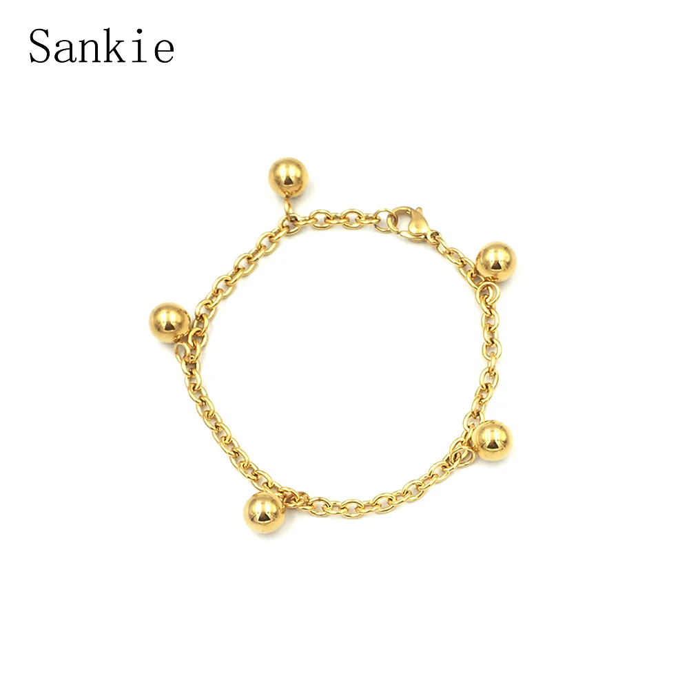 Sankie твердый браслет для женщин браслет-цепочка золотой цвет из нержавеющей стали массивные браслеты, бижутерия