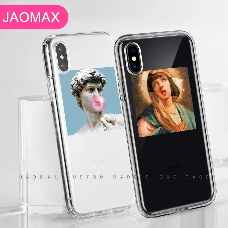 

Jaomax Ultra Slim Clear Soft TPU Cartoon David Art Phone Case For iPhone Xs Max Xr X 6S 6 7 8 Plus 5 s Se Painted Cover Fundas