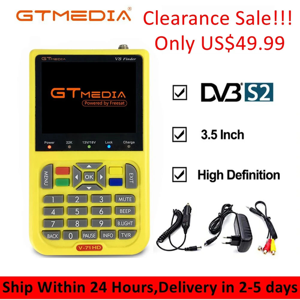 

Limited Stock V8 Finder Satellite Finder HD Digital Combo DVB S2 Sat Finder Meter For V8 Satfinder Satellite TV Receiver Tuner