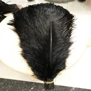

High quality! wholesale 50 pcs 18-20inches /45-50cm Black ostrich feathers DIY jewelry decoration / wedding celebration
