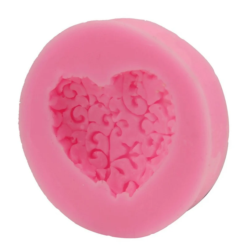 3D Love Heart Lace Shaped Silicone Mold DIY Cake Candel Chocolate Soap Mold Mould Fondant Sugar Art Tools For Soap Making