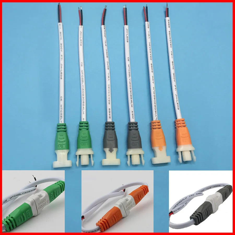 5 Pairs 2 Pin JST Connector Female Male Plug Cable 2P Copper Terminal Wire for LED Strip Panel Ceiling Car Lamp Driver DC Y Clip |