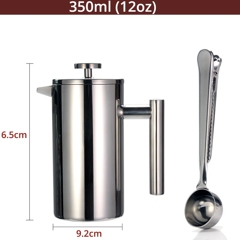 French Press Coffee Maker - Double Wall Stainless...