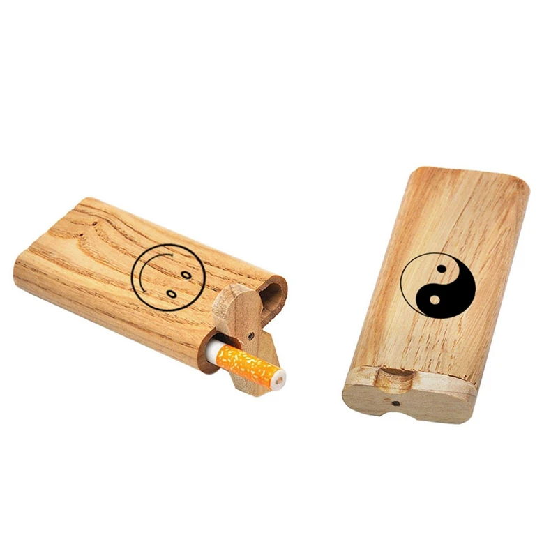

Swivel Cap Wood Dugout Pipe Set Smoking Accessories Wood Pipe Wooden Cigarette Case +Cigarette Pipe Smoking Set Storage Box
