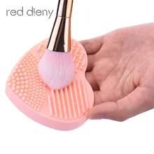 Colorful Heart Shape Clean Make up Brushes Wash Brush Silica Glove Scrubber Board Cosmetic Cleaning Tools