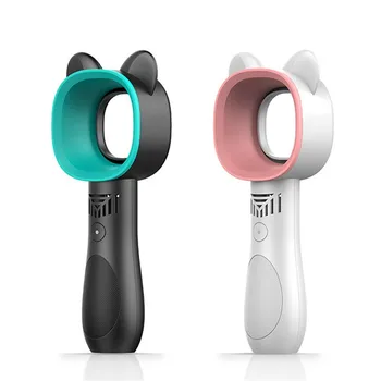 

Mini Portable USB Powered Bladeless Fan Cute Cat Outdoor Cartoon Handheld Fan Handy Cooling FanWith Bracket Base
