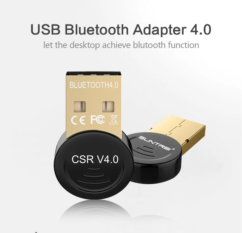 Suntrsi USB Bluetooth 4,0 адаптер для ПК или ноутбука беспроводной Bluetooth ключ Музыкальный звуковой приемник адаптер Bluetooth передатчик