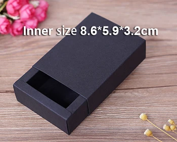 

Inner size8.6*5.9*3.2cm kraft drawer paper box with window Brown kraft handmade gift boxes,Essential oil box100piece\lot