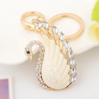 

Creative Cute Swan Key Chain Fashion Keychains Car Keyrings Accessories Women Bag Charm Pendant Trinket Wholesale