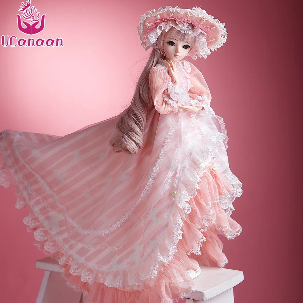 UCanaan 60CM BJD Dolls New Arrival SD Dolls With Outfit Elegant Dress Wigs Shose Hat Makeup Beautiful Dream Girls Toys KD Dolls
