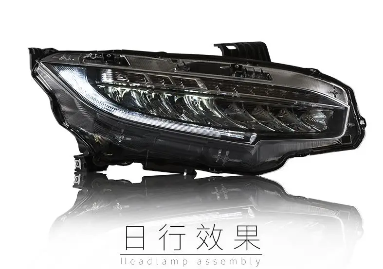 Carbo Заводская фара для Honda Civic светодиодный фонарь DRL с движущимся сигналом+ Plug And Play+ водонепроницаемый