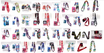 

100 pcs mixed cartoon Neck Strap Lanyards Card Holders Bank Neck Strap Card Bus ID Holders Rope Key Chain L9