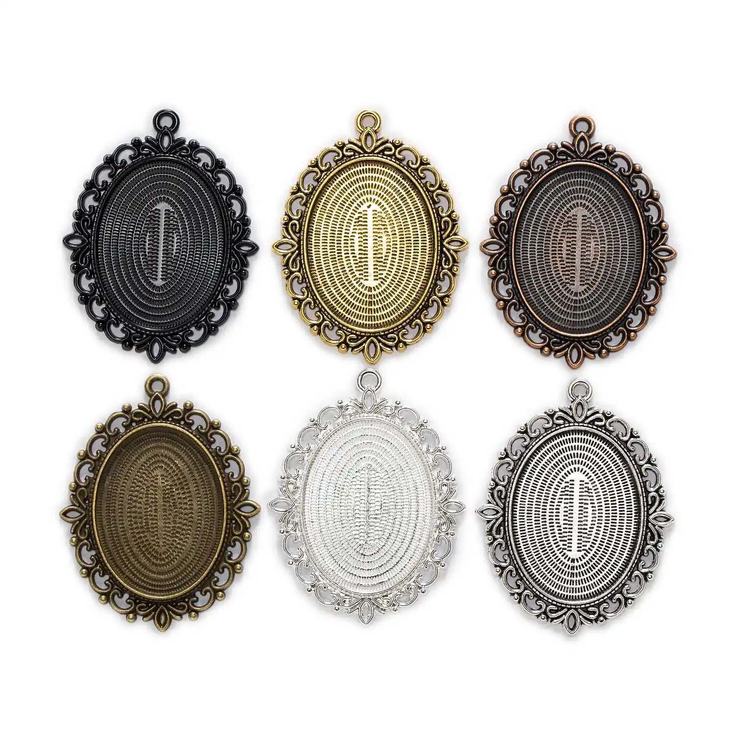 

1 Piece Oval Shaped Hollow Lace Cameo Cabochon Base Settings Charms Pendants Jewelry Making