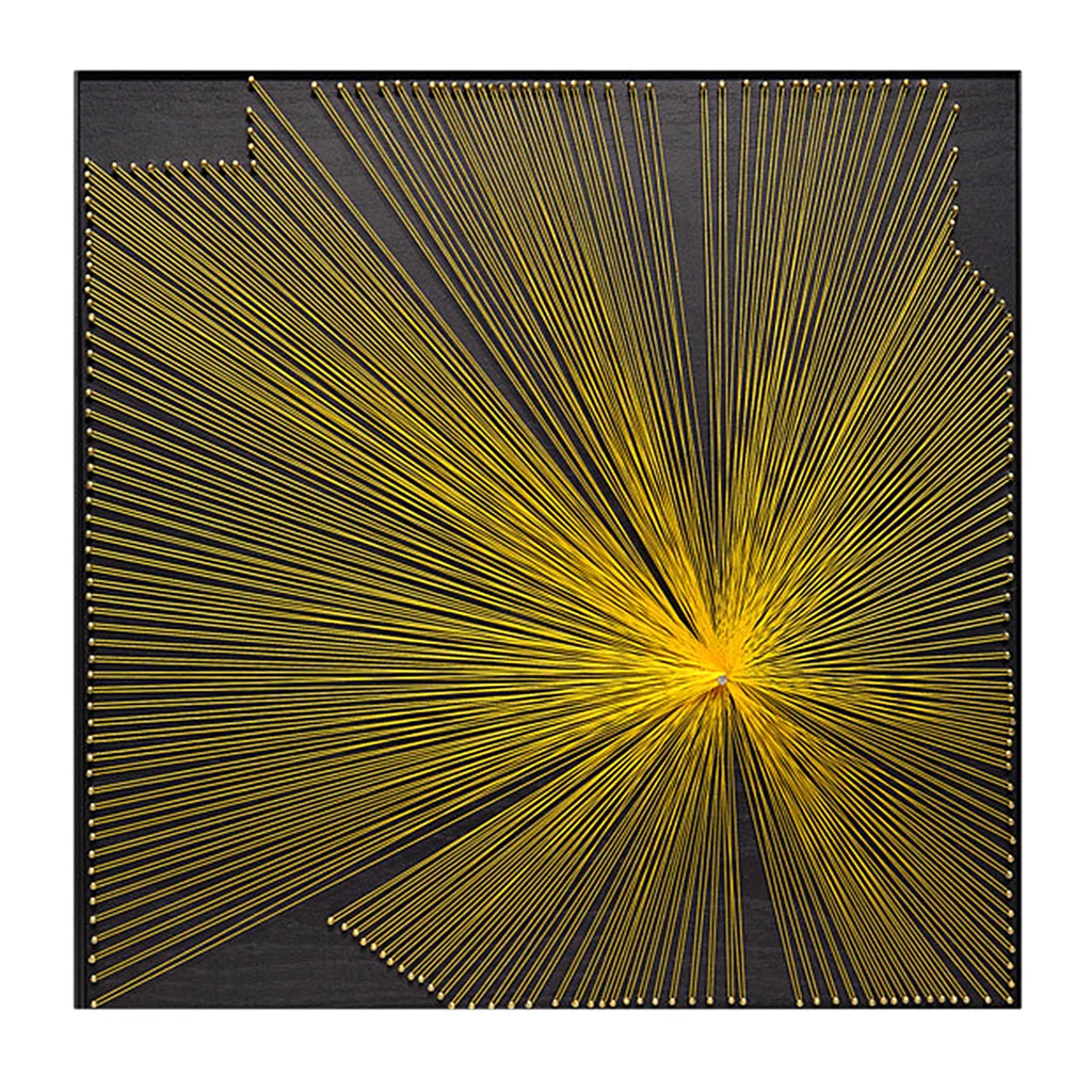 DIY String Art Starter Kit Yellow Light Craft Home Decoration, All Supplies Included
