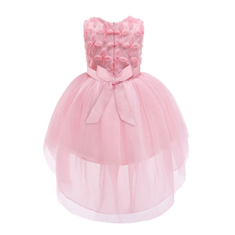 Ins Similar Pink Four-Leaf Clover Printed Fairy Dress Embroidery Princess Lace Ball Gown Formal Evening Party Performance Dress06