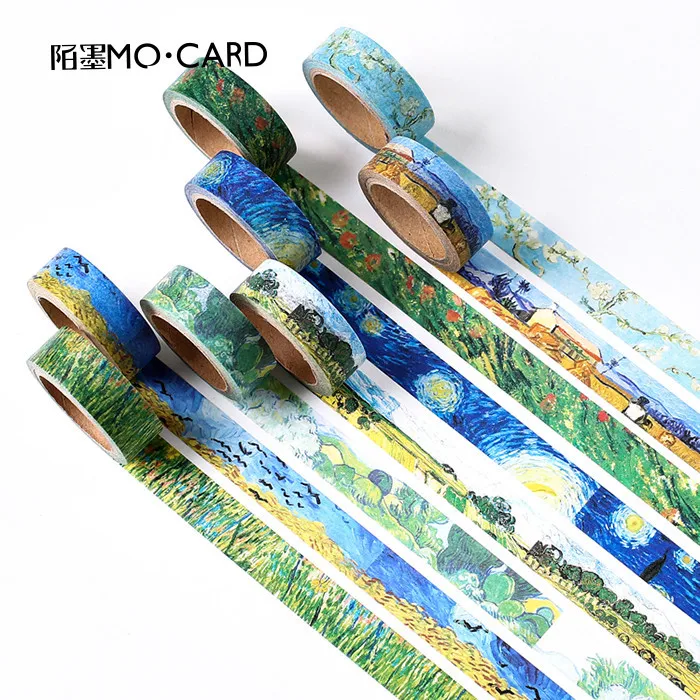 Creative Van Gogh Oil Painting Japanese Masking Washi Tape Decorative Adhesive Tape Diy Scrapbooking Sticker Label Stationery