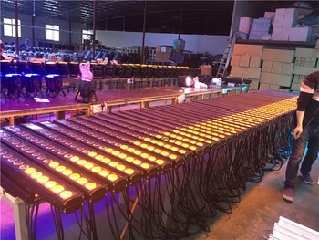 

12 pieces led light for stage 18x15W RGBWA 5in1 dmx waterproof led wall washer IP65 outdoor use led pixel bar lights