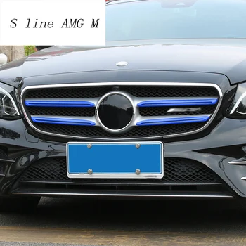 Car Styling For Mercedes Benz E class W213 front Middle Grill Grids Trim Bumper Sticker Cover Auto head Modification Accessories