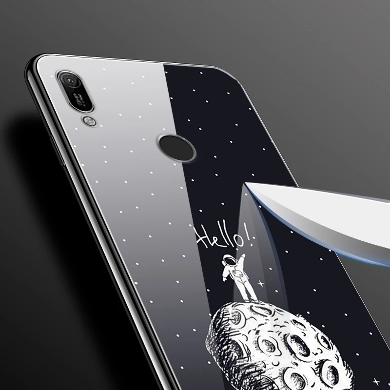 Чехол для Huawei Y6 Prime 2019 чехол из закаленного стекла жесткая задняя крышка телефона