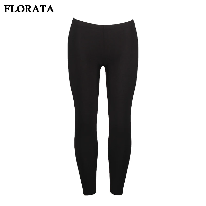 FLORATA Black New Style Leggings Elastic Comfortable